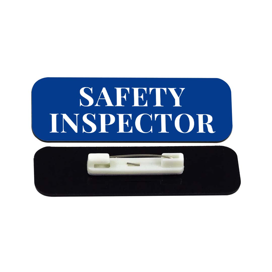 Safety Inspector 1 x 3" Rounded Corner Name Badge | Stock Name Badges