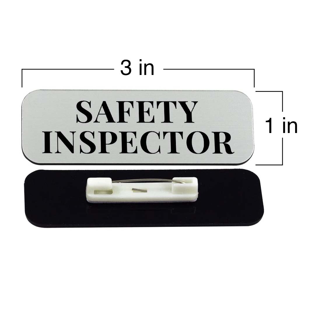 Safety Inspector 1 x 3" Rounded Corner Name Badge | Stock Name Badges