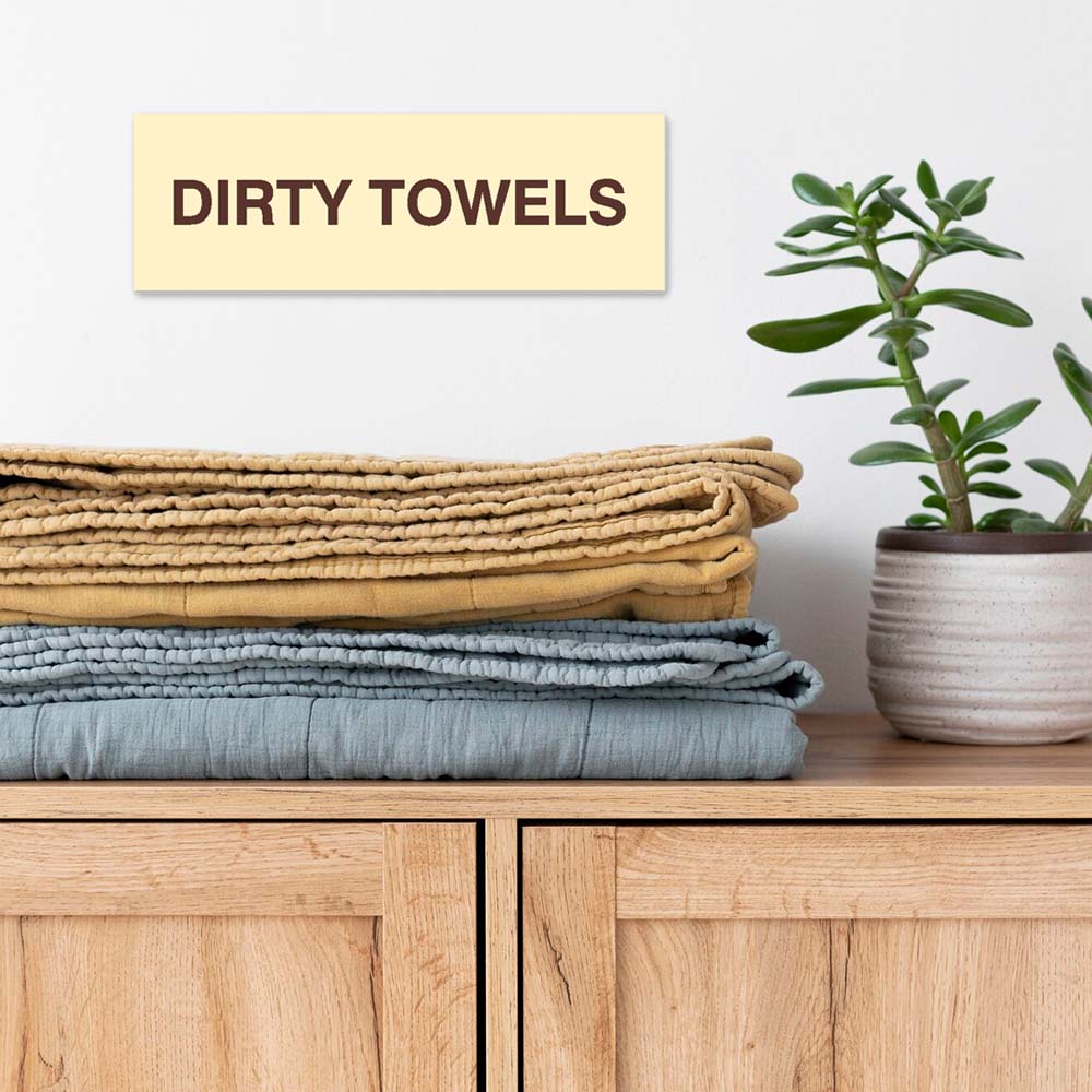 Signs ByLITA Basic Dirty Towels Sign | Laundry Room or Spa Organization