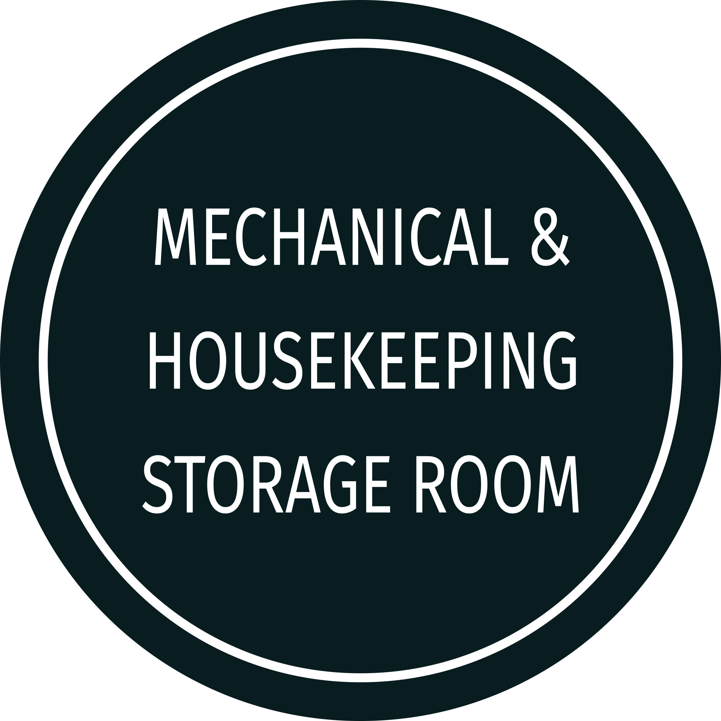 Circle Plus Mechanical & Housekeeping Storage Room Wall or Door Sign