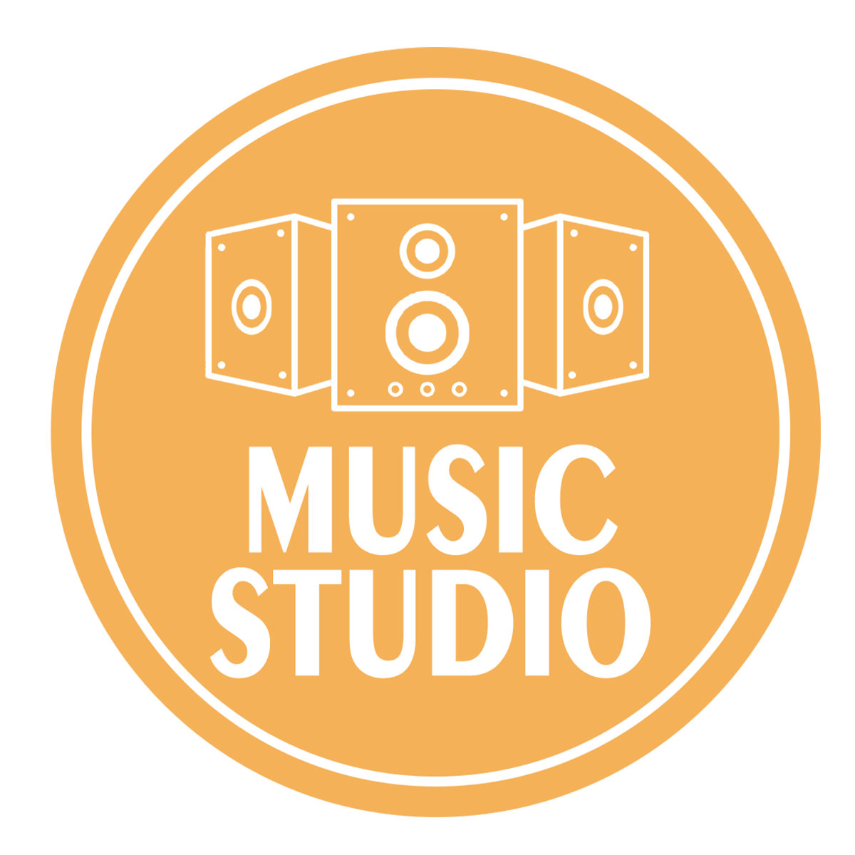 Circle Plus Music Studio Wall or Door Sign | Easy Installation