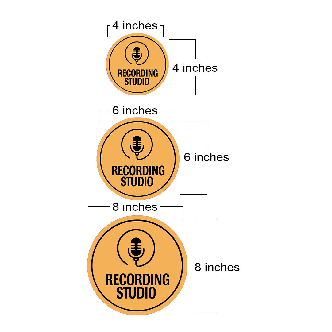 Circle Plus Recording studio Wall or Door Sign | Easy Installation