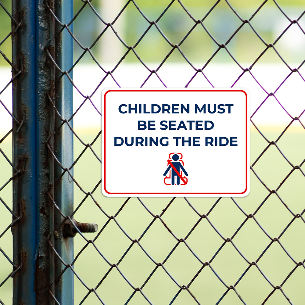Letrero clásico enmarcado Plus para niños deben estar sentados durante el paseo puerta o pared - Imagen 10 de 32