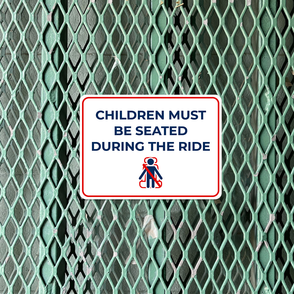 Letrero clásico enmarcado Plus para niños deben estar sentados durante el paseo puerta o pared - Imagen 19 de 32