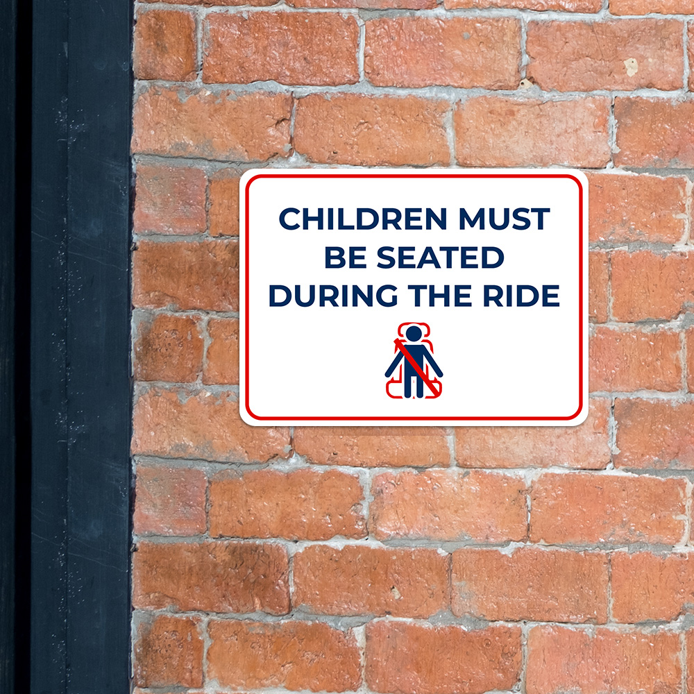 Letrero clásico enmarcado Plus para niños deben estar sentados durante el paseo puerta o pared - Imagen 29 de 32