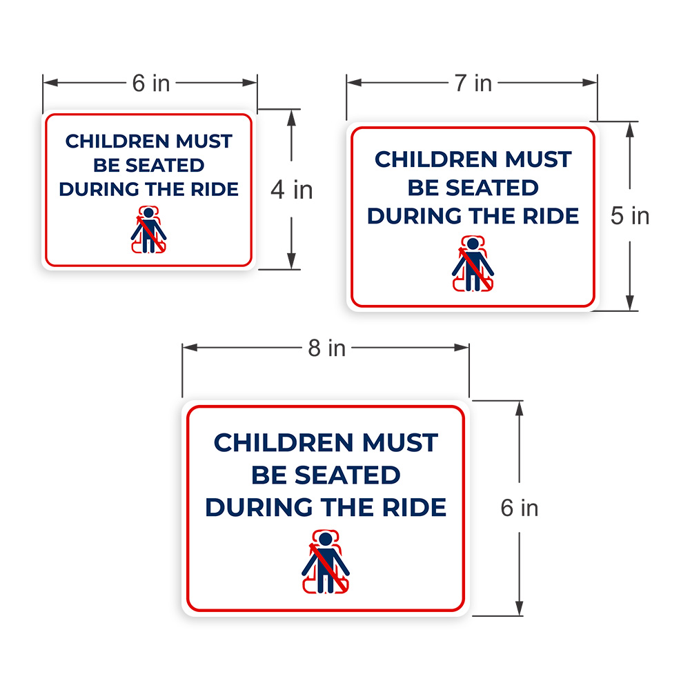 Letrero clásico enmarcado Plus para niños deben estar sentados durante el paseo puerta o pared - Imagen 30 de 32