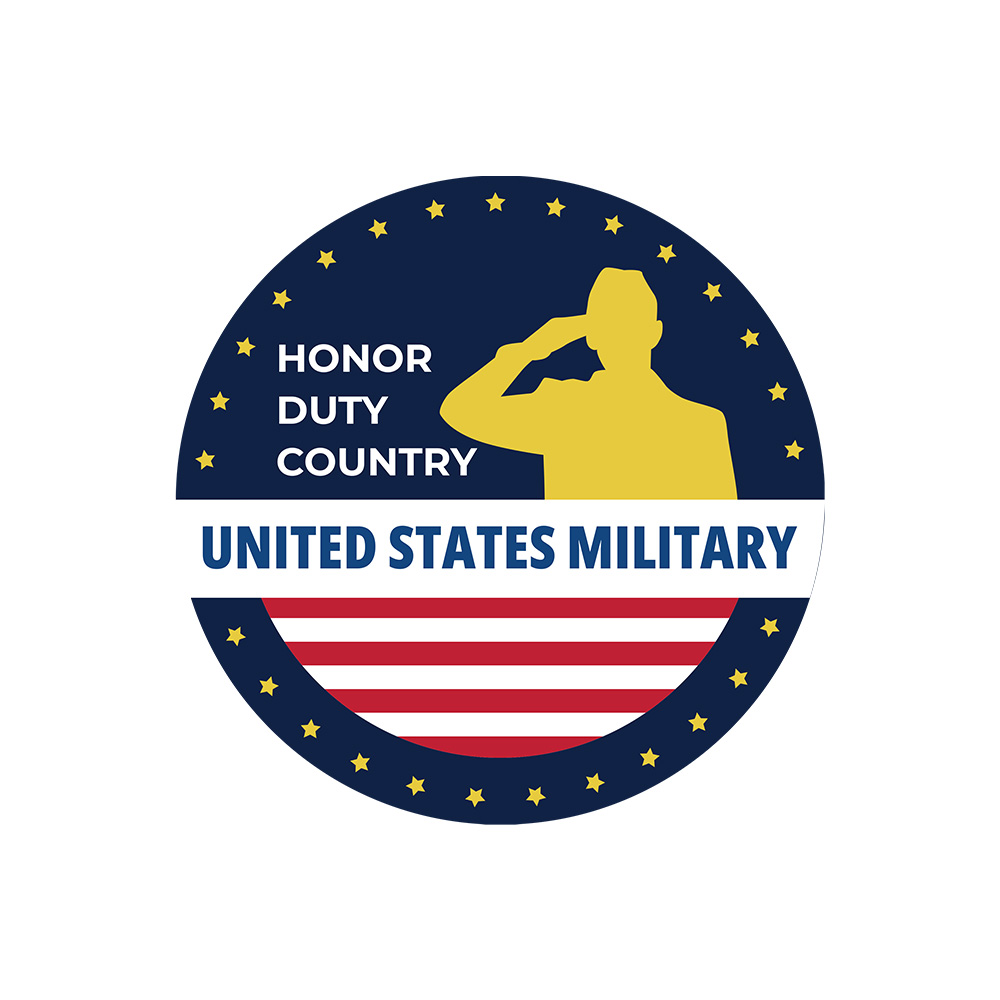 Circle Plus Honor, Duty, Country: United States Military Door or Wall Sign