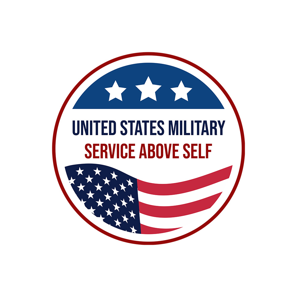 Circle Plus United States Military: Service Above Self Door or Wall Sign