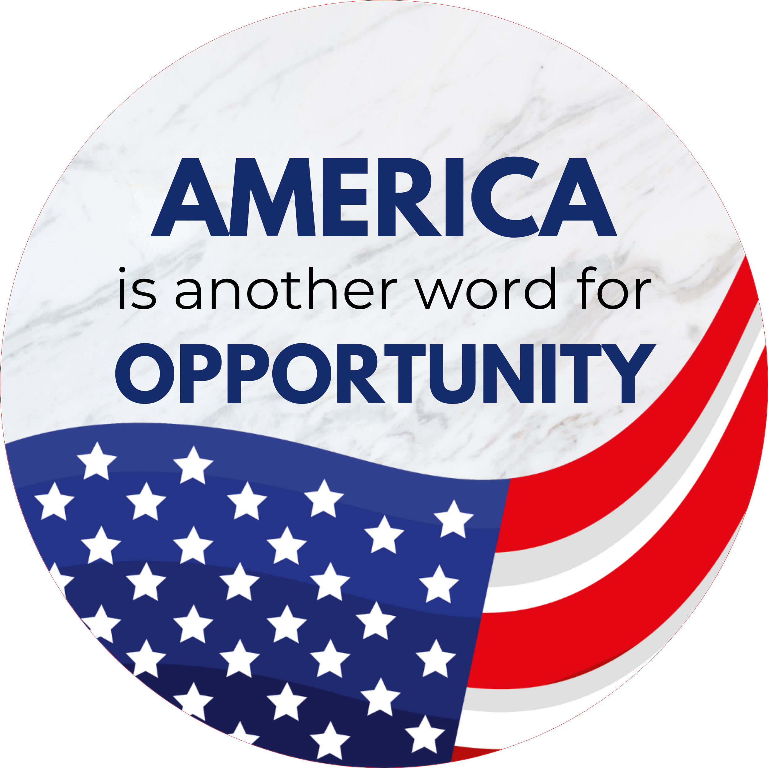 Circle Plus America is Another Word For Opportunity Wall or Door Sign