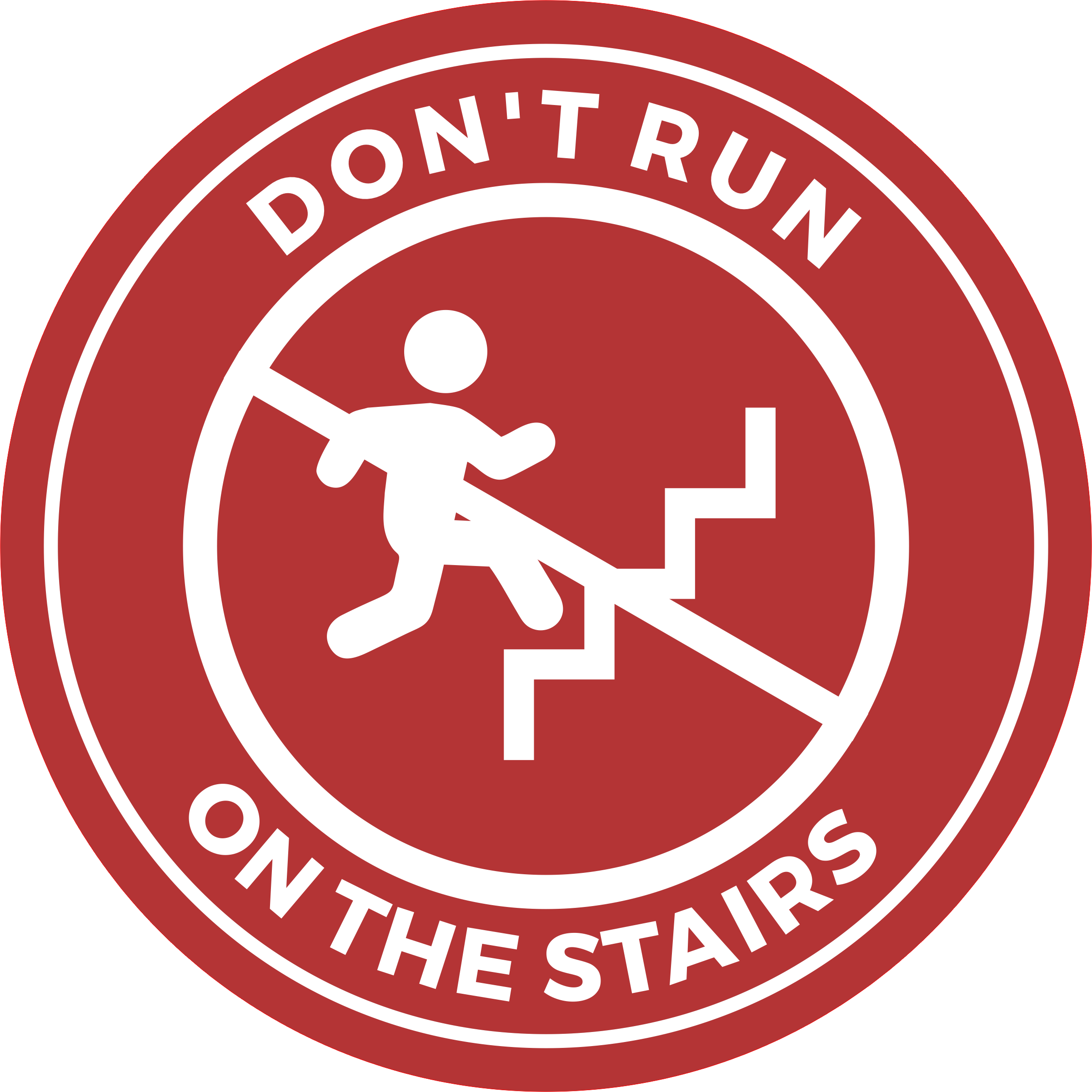 Circle Plus Don’t Run On The Stairs Wall or Door Sign | Safety Signs