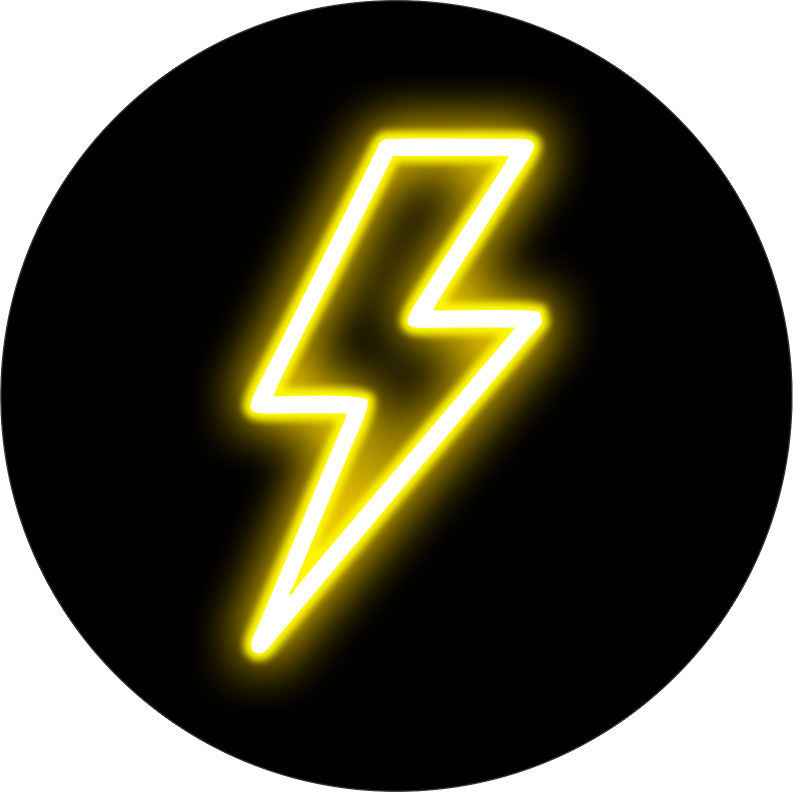 Circle Plus Lightning Neon Graphic Style Wall or Door Sign