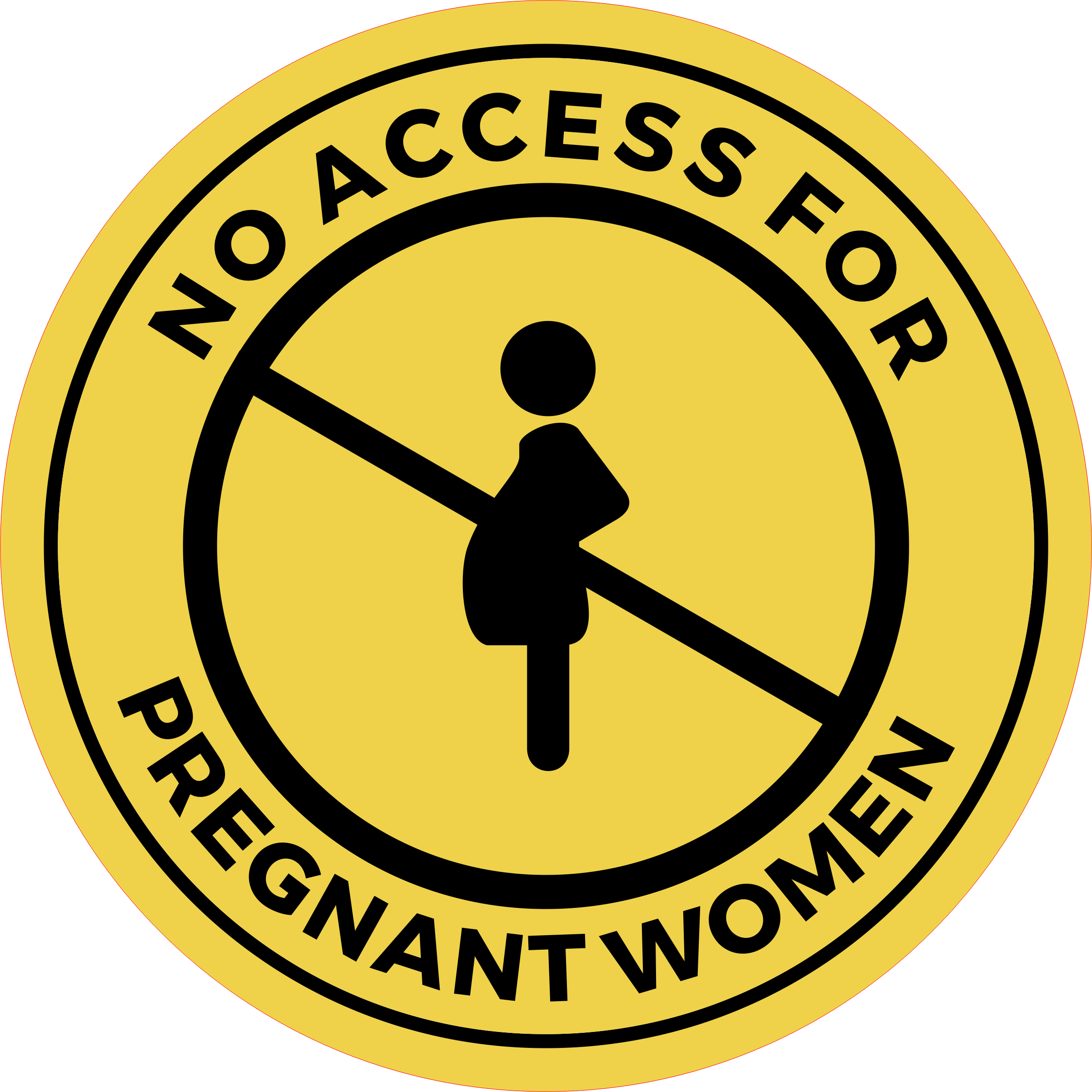 Circle Plus No Access For Pregnant Women Wall or Door Sign | Safety Signs