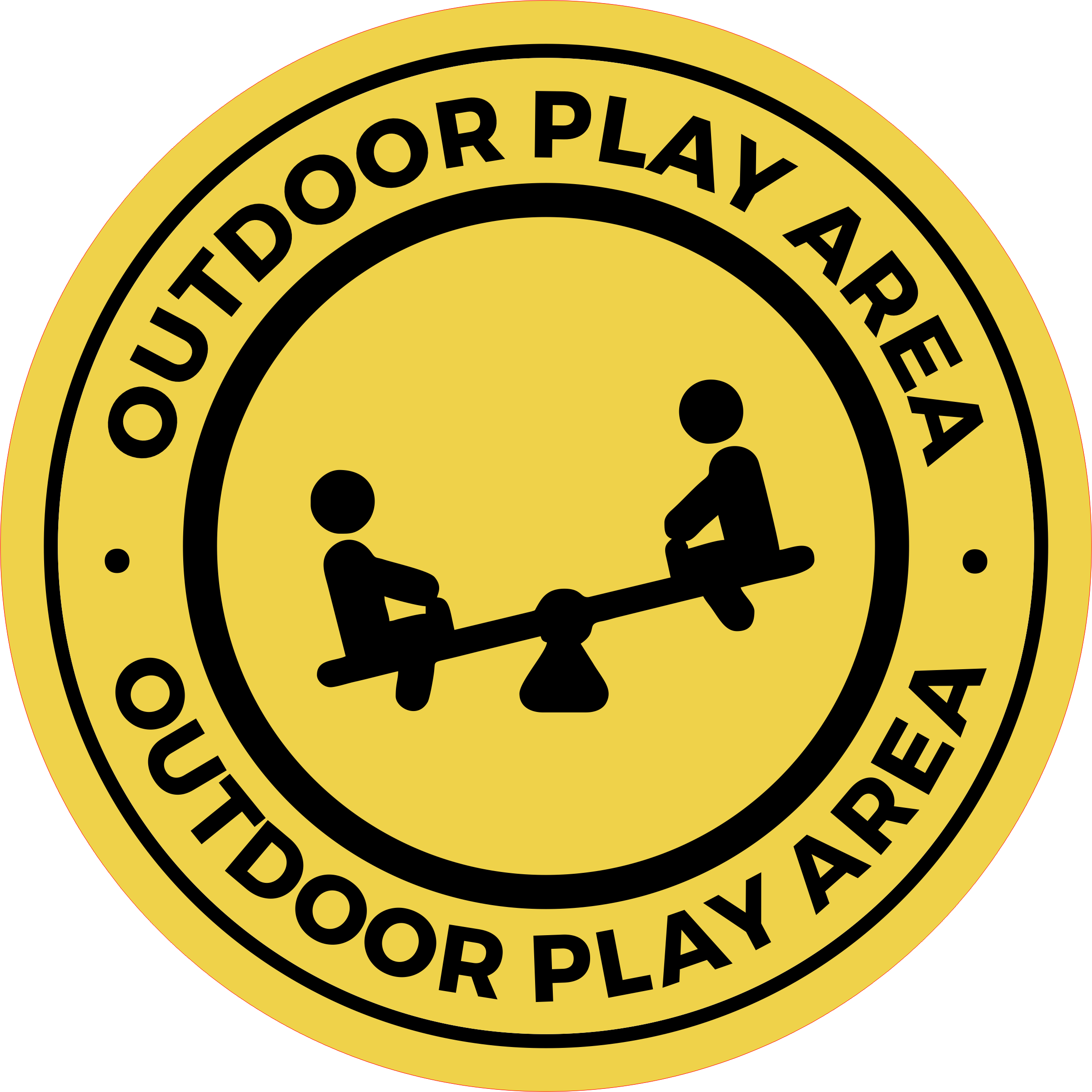 Circle Plus Outdoor Play Area Wall or Door Sign | Safety Signs For School