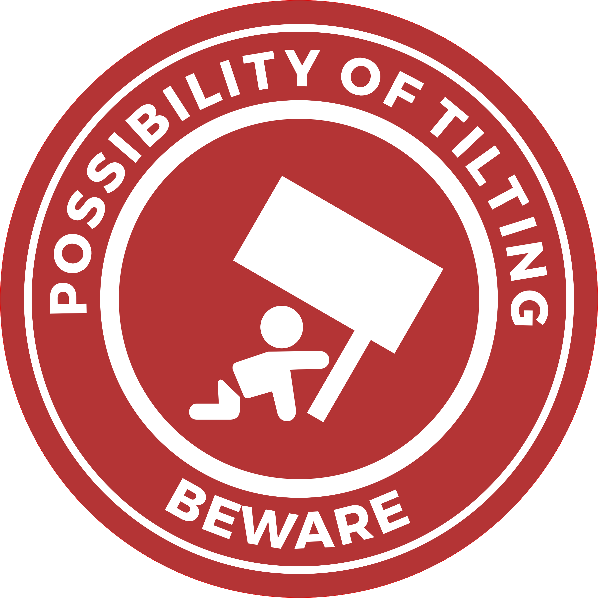 Circle Plus Possibility of Tilting Beware Wall or Door Sign | Safety Signs