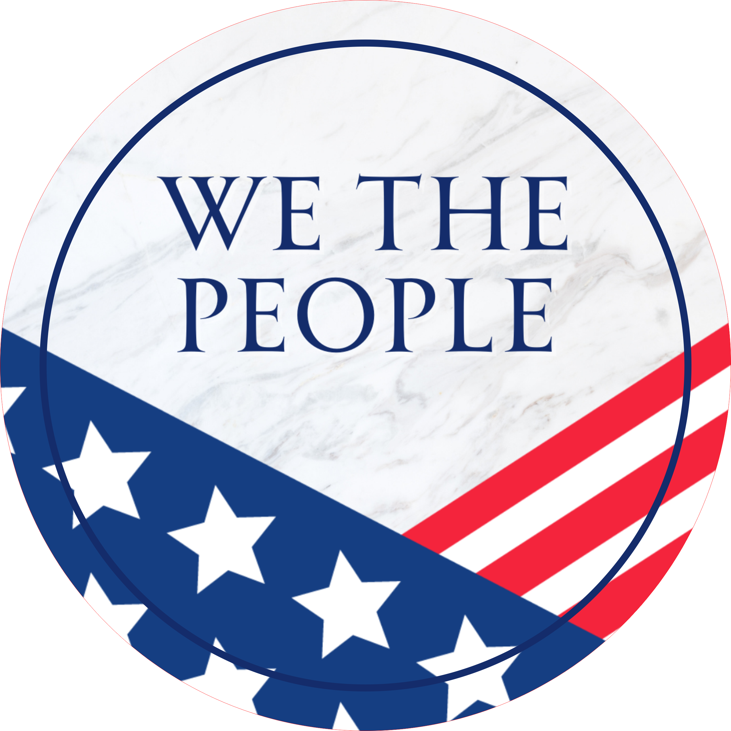 Circle Plus We The People Wall or Door Sign | American Pride Decoration