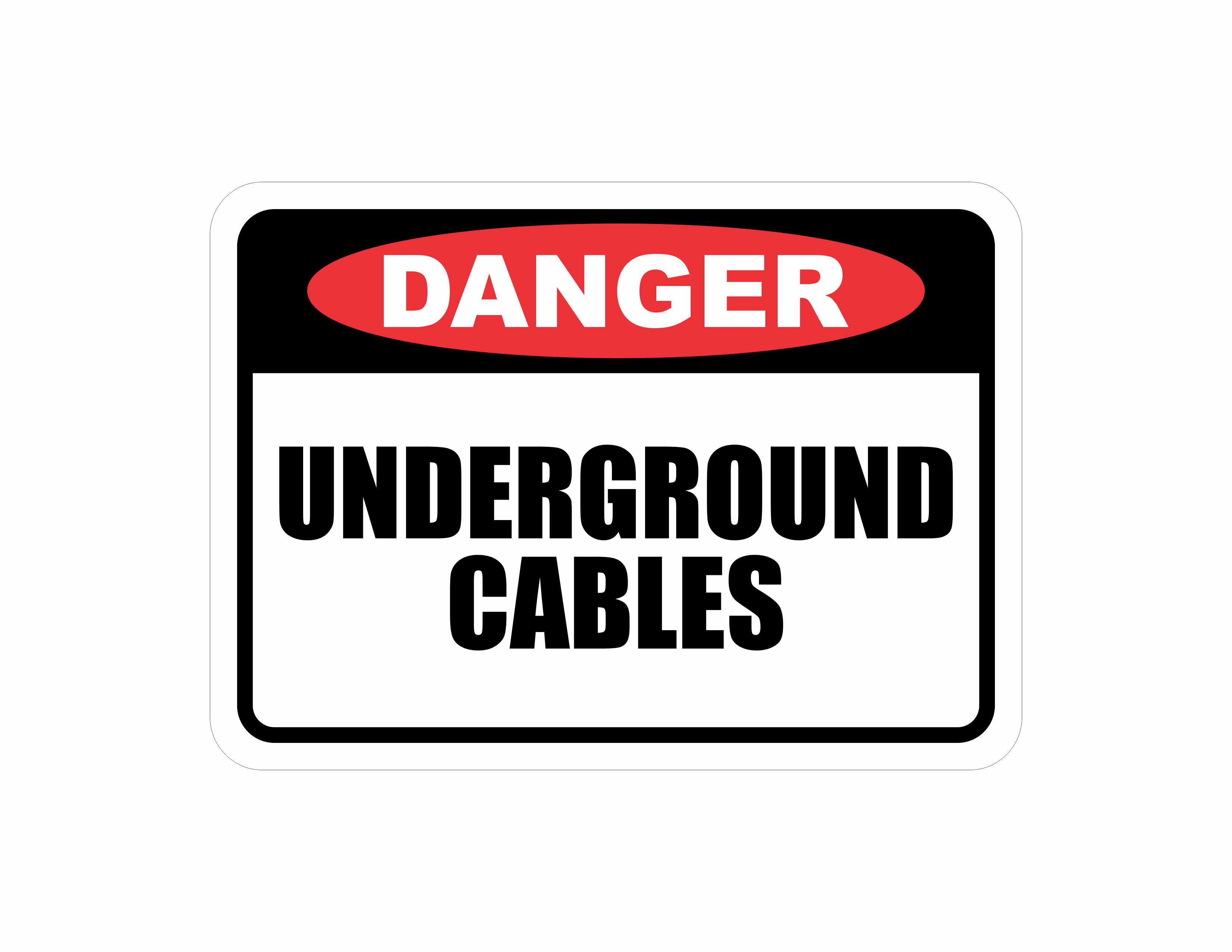 Classic Framed Plus Danger Underground Cable Door or Wall Sign | Business