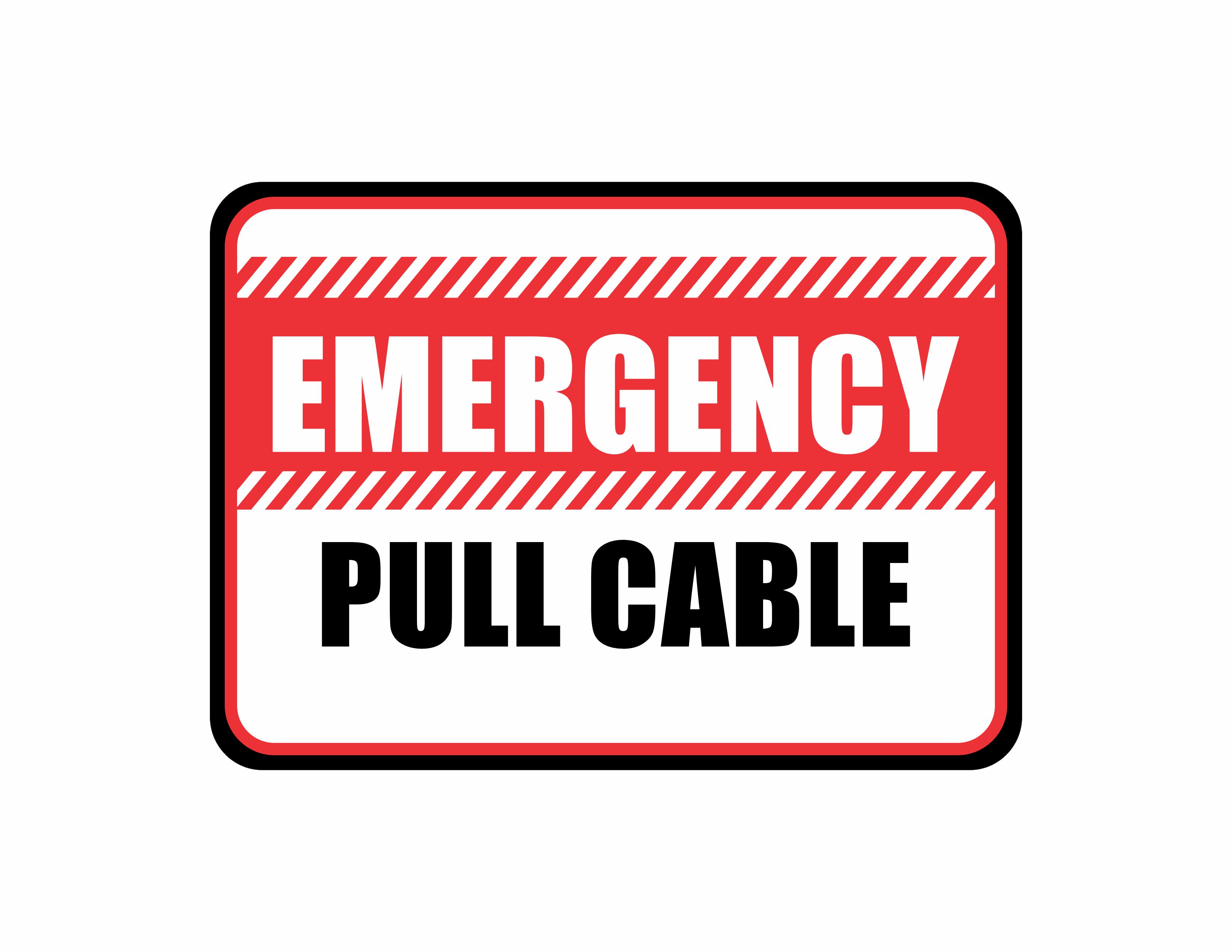 Classic Framed Plus Emergency Pull Cable Door or Wall Sign | Business Protection