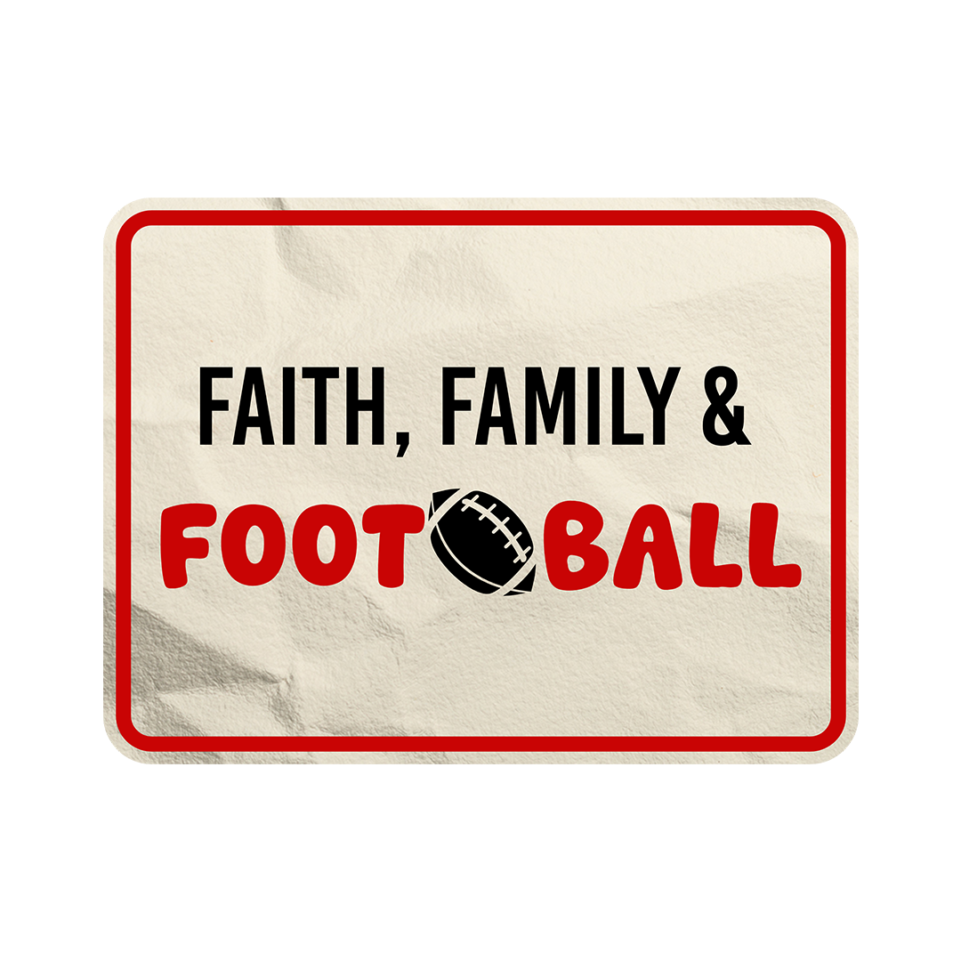 Classic Framed Plus Faith, Family & Football Door or Wall Sign
