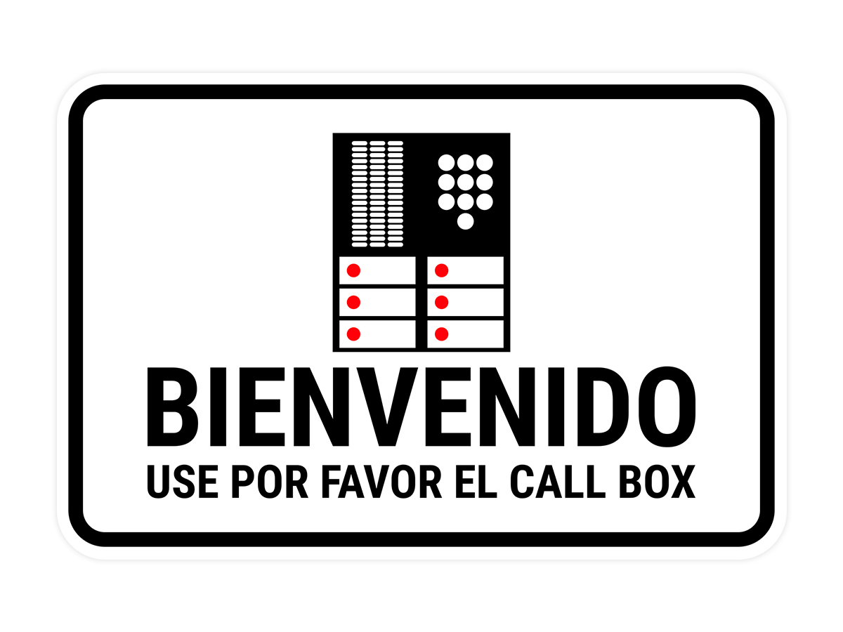 Classic Framed Plus Bienvenido, Use Por Favor El Call Box Door or Wall Sign - Picture 15 of 28