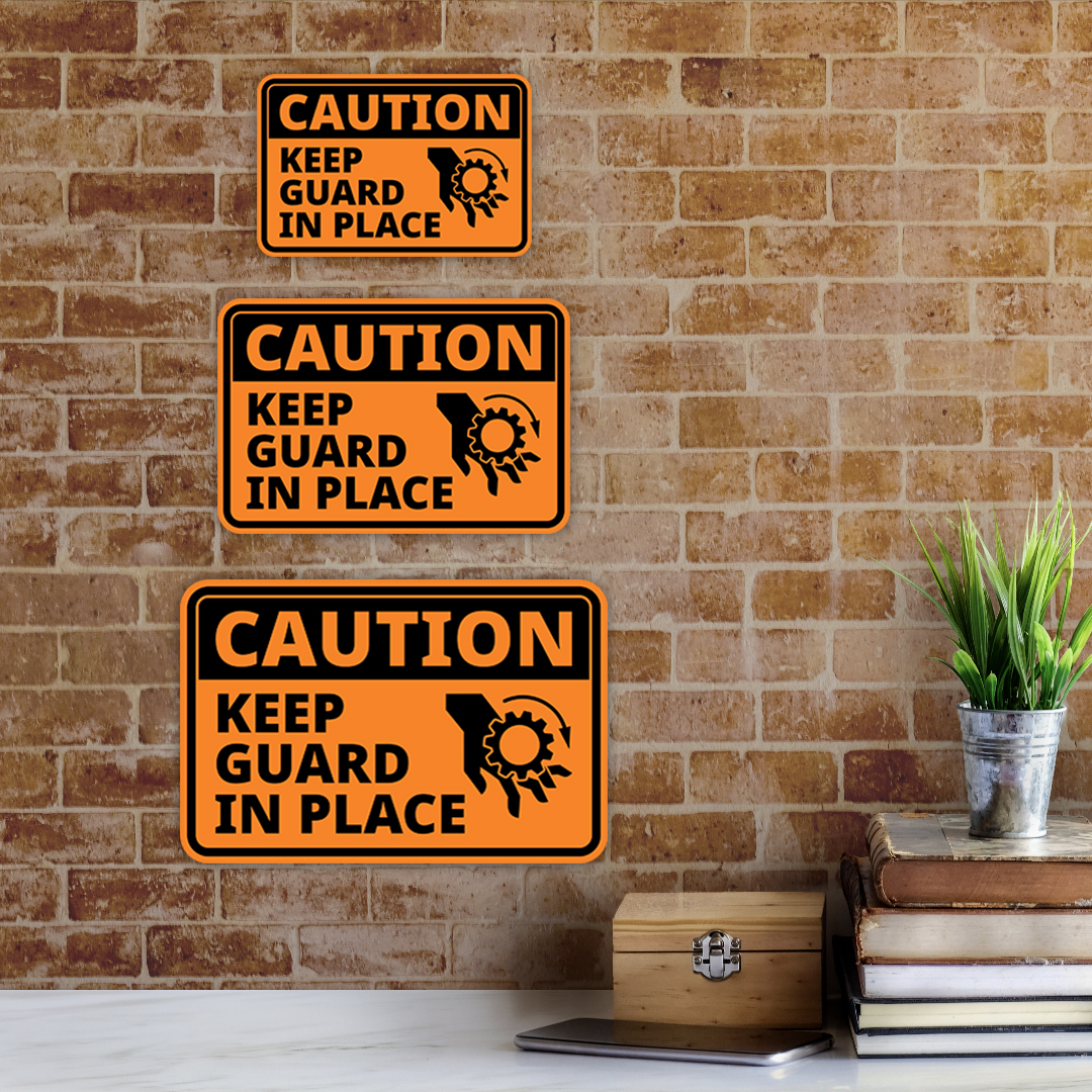 Classic Framed Plus Caution Keep Guard In Place Wall or Door Sign - Picture 9 of 24