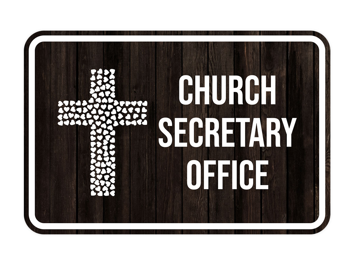 Classic Framed Plus Church Secretary Office Door or Wall Sign