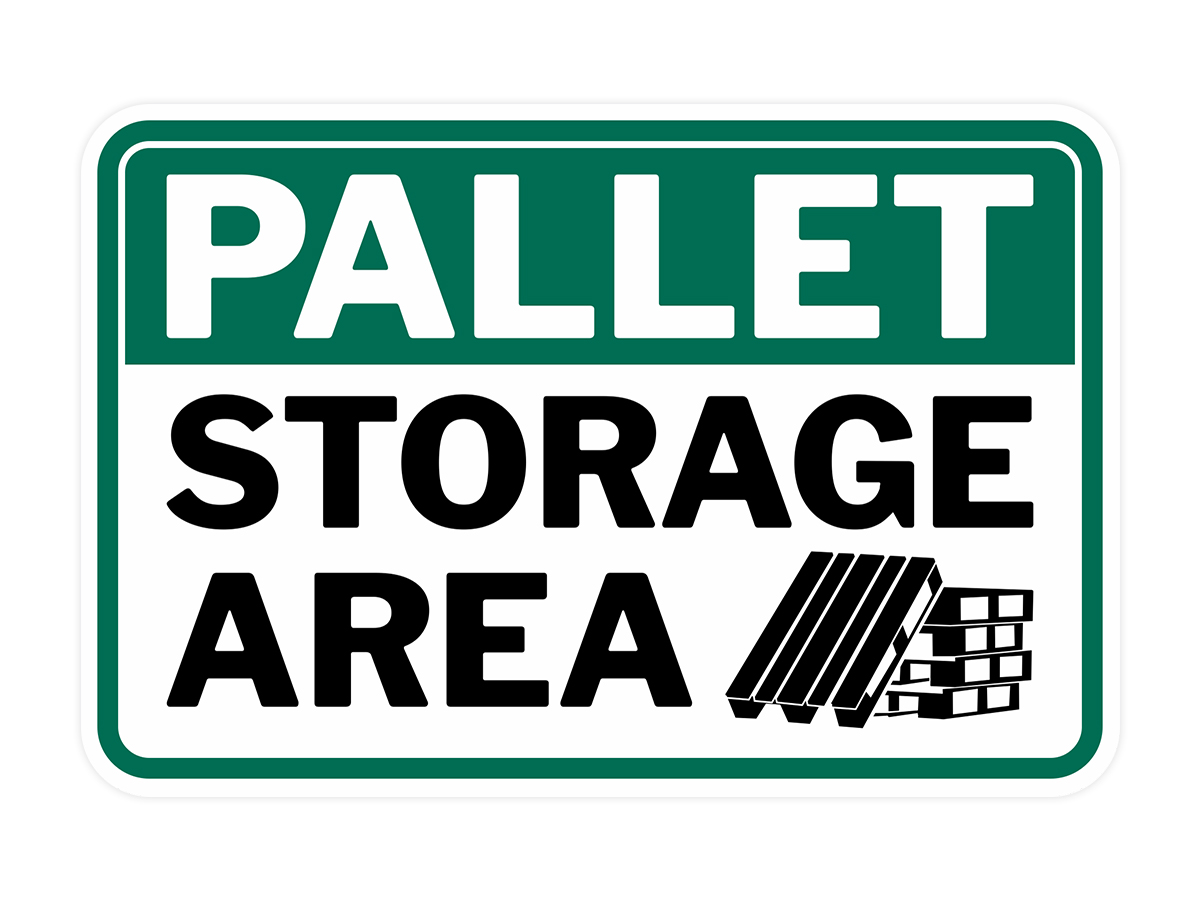 Classic Framed Plus Pallet Storage Area Wall or Door Sign