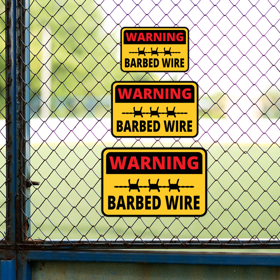 Classic Framed Plus Warning Barbed Wire Wall or Door Sign | Health & Safety - Picture 10 of 32