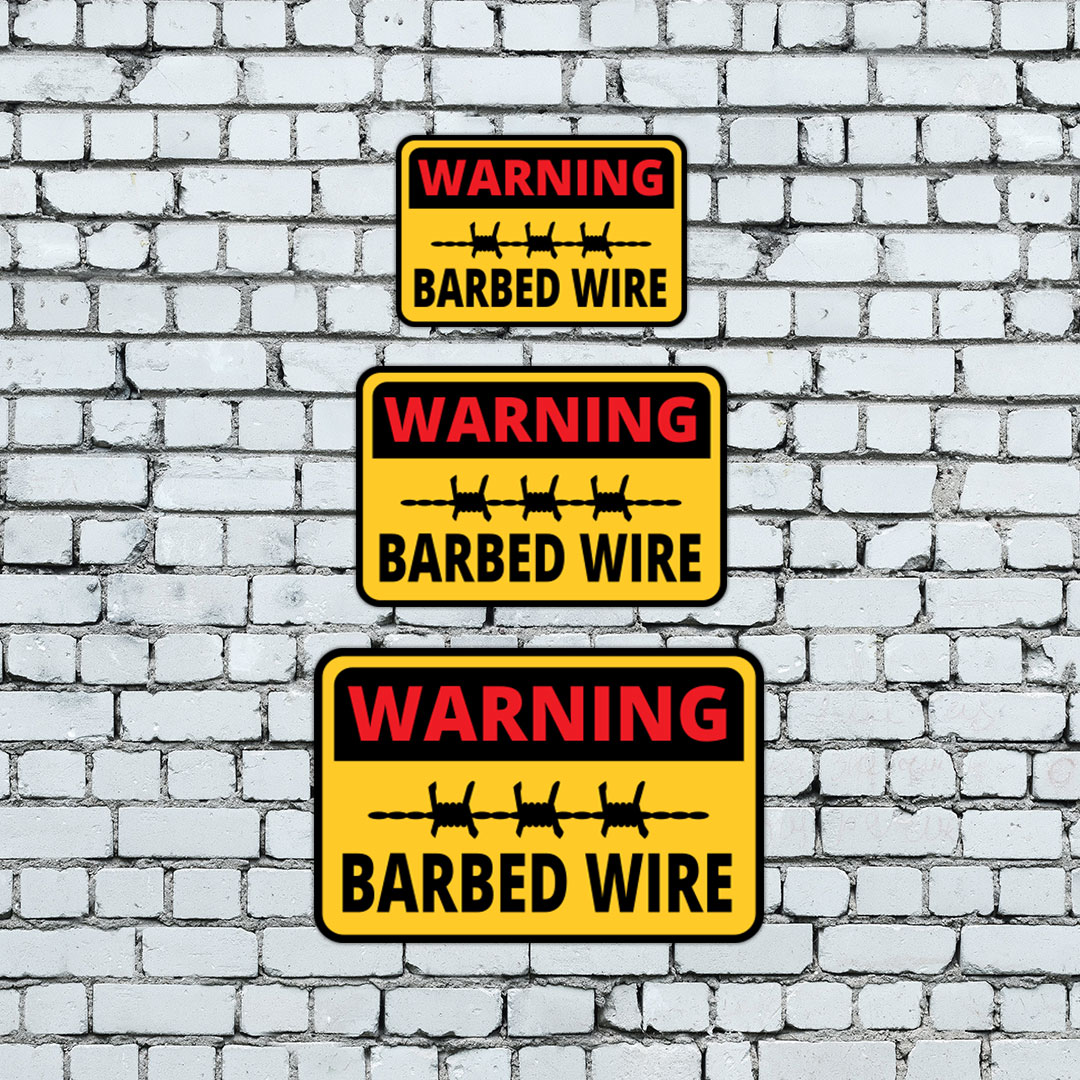 Classic Framed Plus Warning Barbed Wire Wall or Door Sign | Health & Safety - Picture 20 of 32