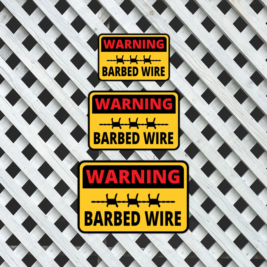 Classic Framed Plus Warning Barbed Wire Wall or Door Sign | Health & Safety - Picture 21 of 32