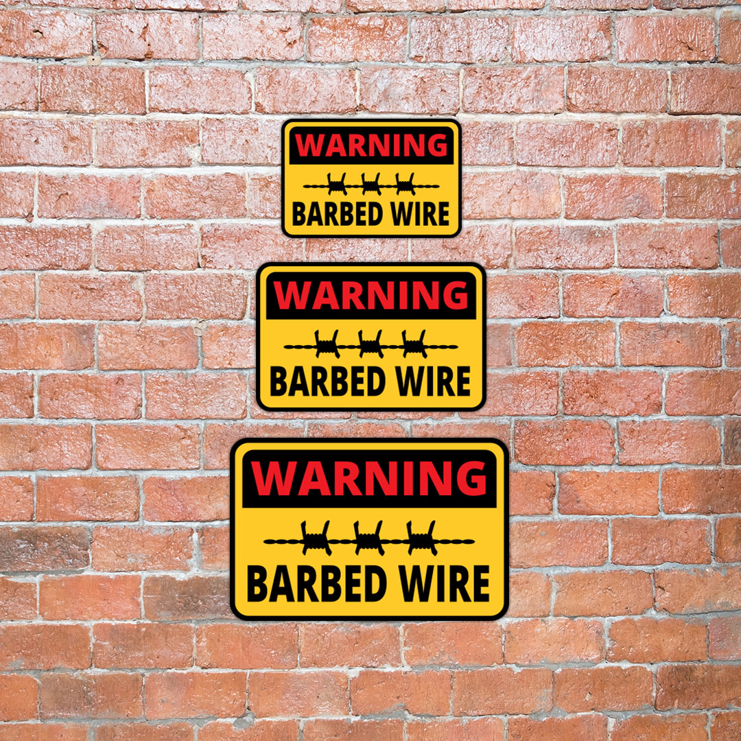 Classic Framed Plus Warning Barbed Wire Wall or Door Sign | Health & Safety - Picture 27 of 32