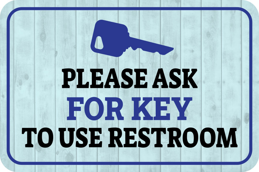 Classic Framed Plus Please Ask For Key To Use Restroom Wall or Door Sign