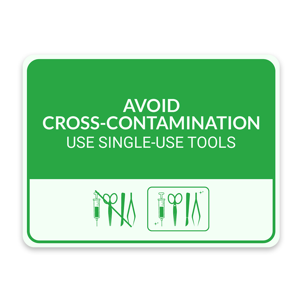 Classic Framed Plus Avoid Cross-Contamination – Use Single-Use Tools Sign