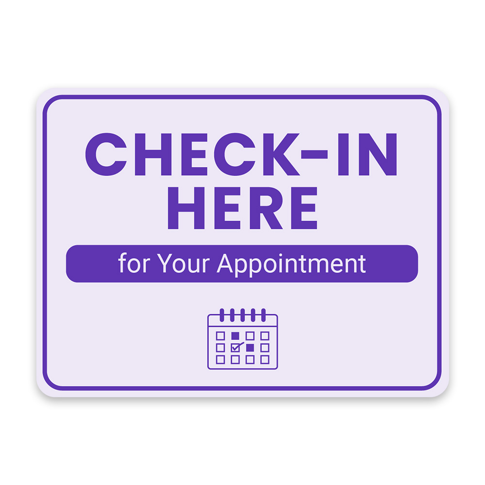 Classic Framed Plus Check-In Here for Your Appointment Door or Wall Sign