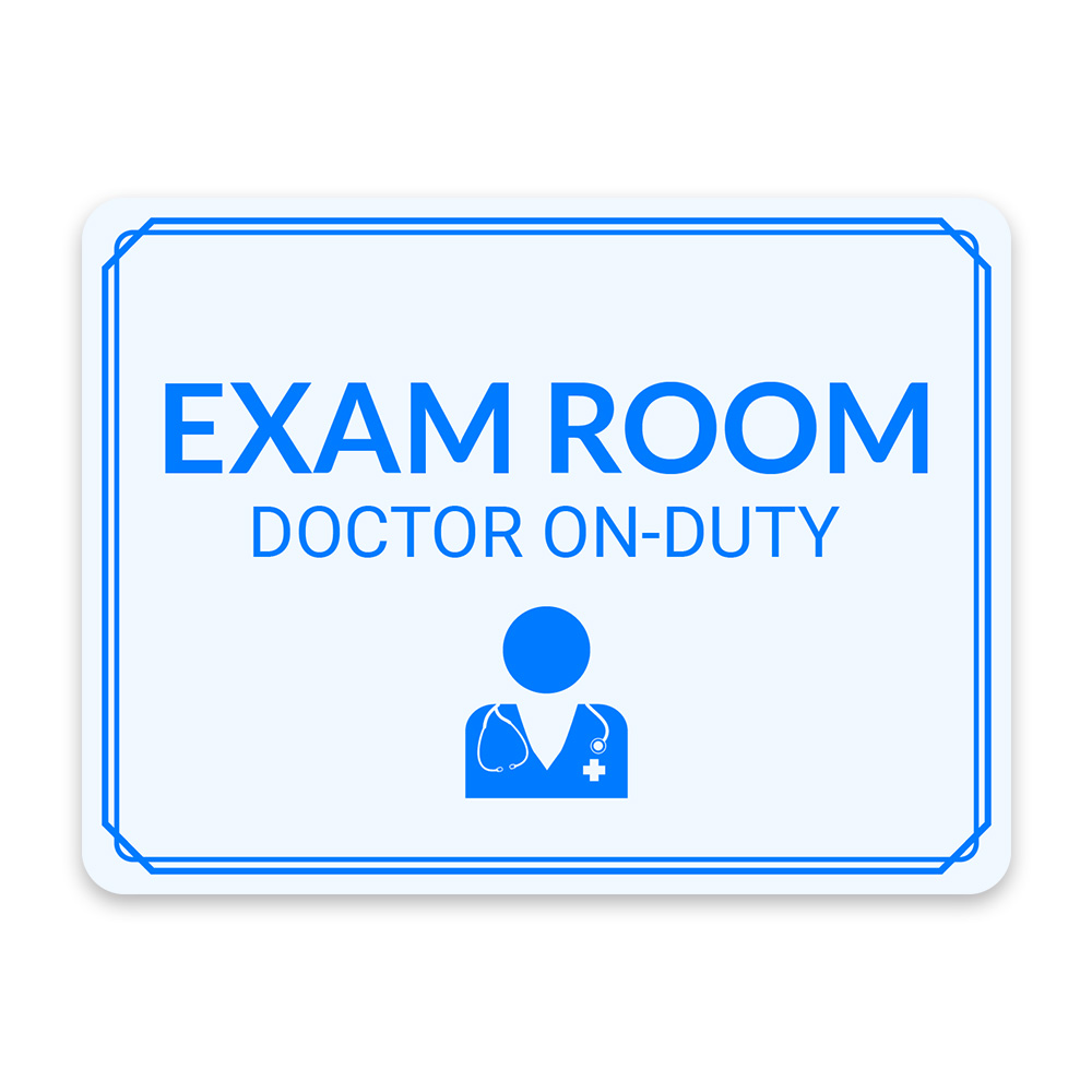 Classic Framed Plus Exam Room – Doctor On-Duty Door or Wall Sign