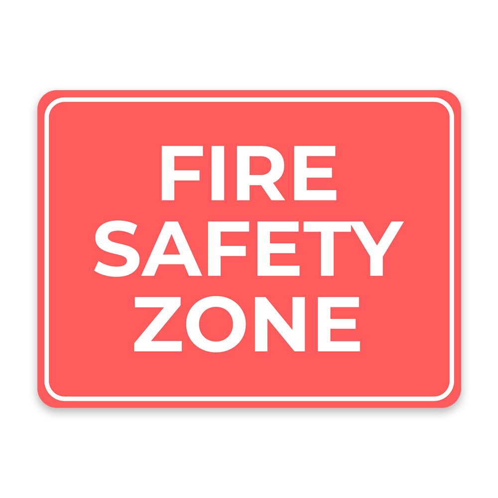 Classic Framed Plus Fire Safety Zone Door or Wall Sign
