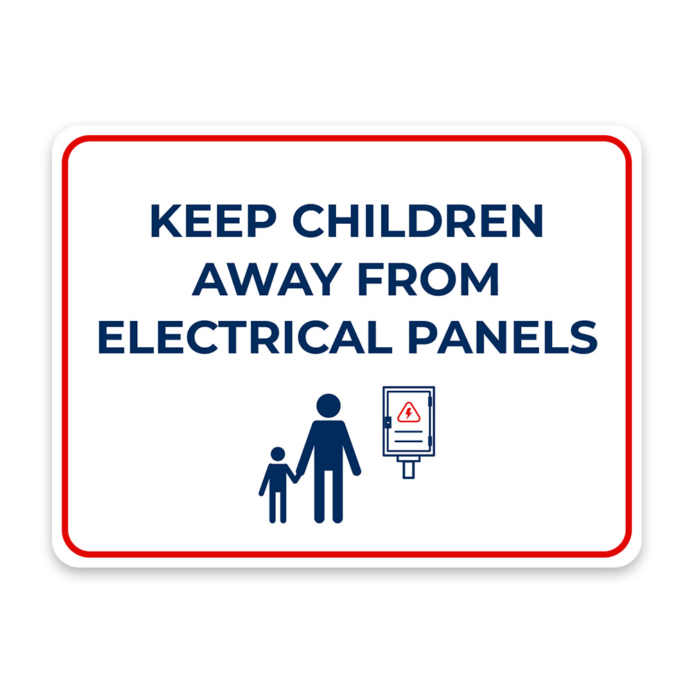 Classic Framed Plus Keep Children Away From Electrical Panels Door or Wall Sign