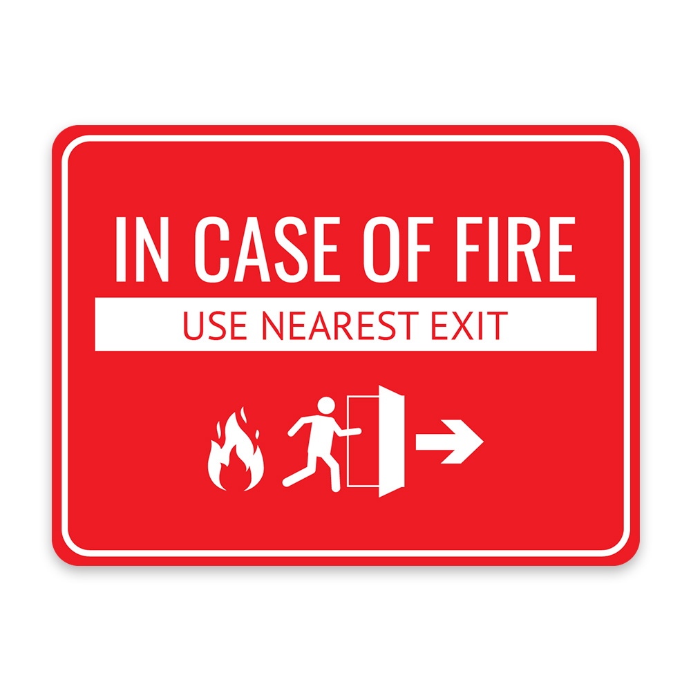 Classic Framed Plus In Case of Fire Use Nearest Exit Door or Wall Sign