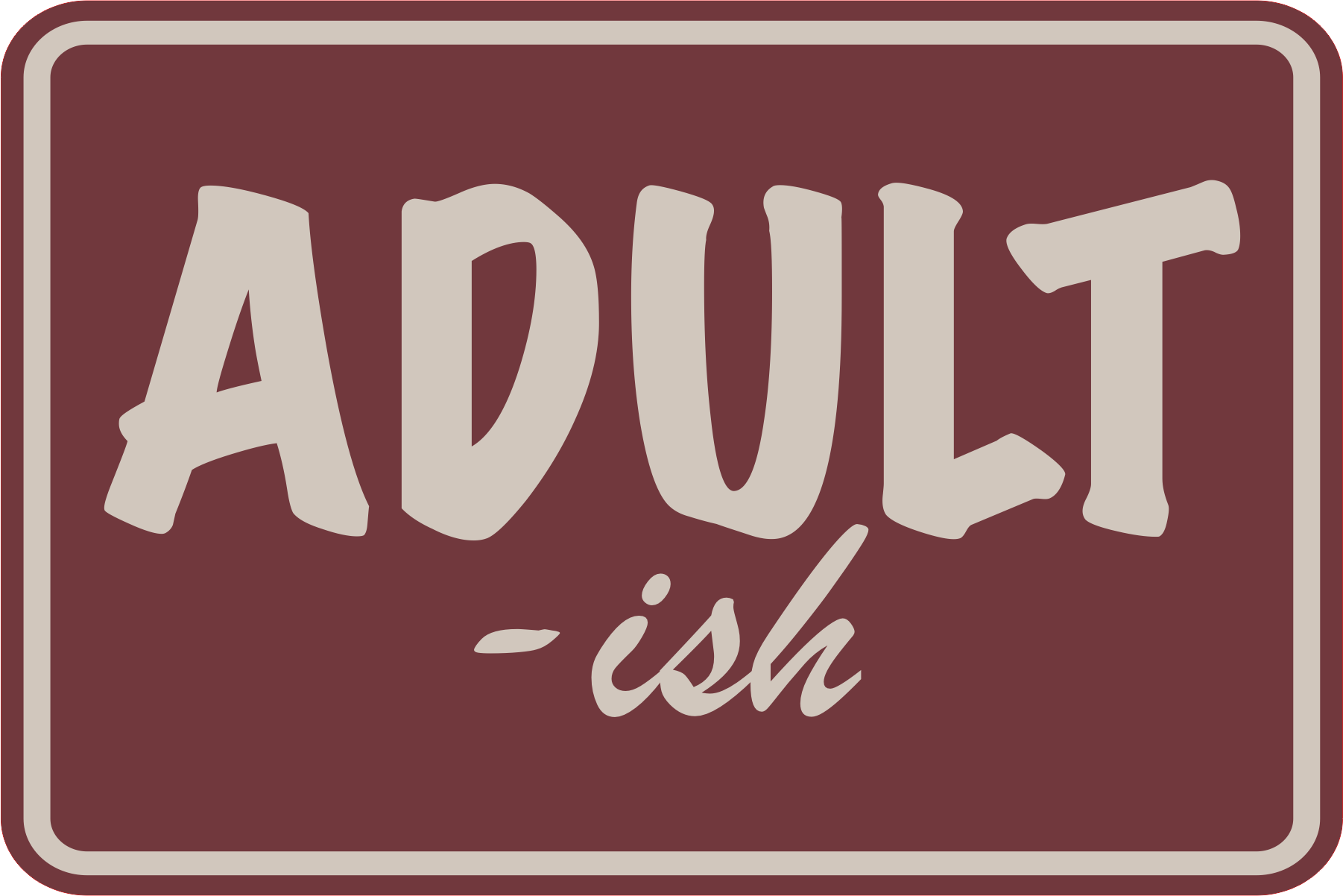 Classic Framed Plus Adult-Ish Wall or Door Sign | Funny Home & Office Signage