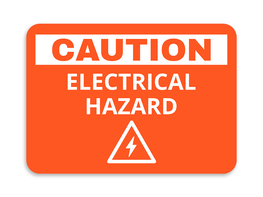Classic Framed Plus Caution – Electrical Hazard Door or Wall Sign