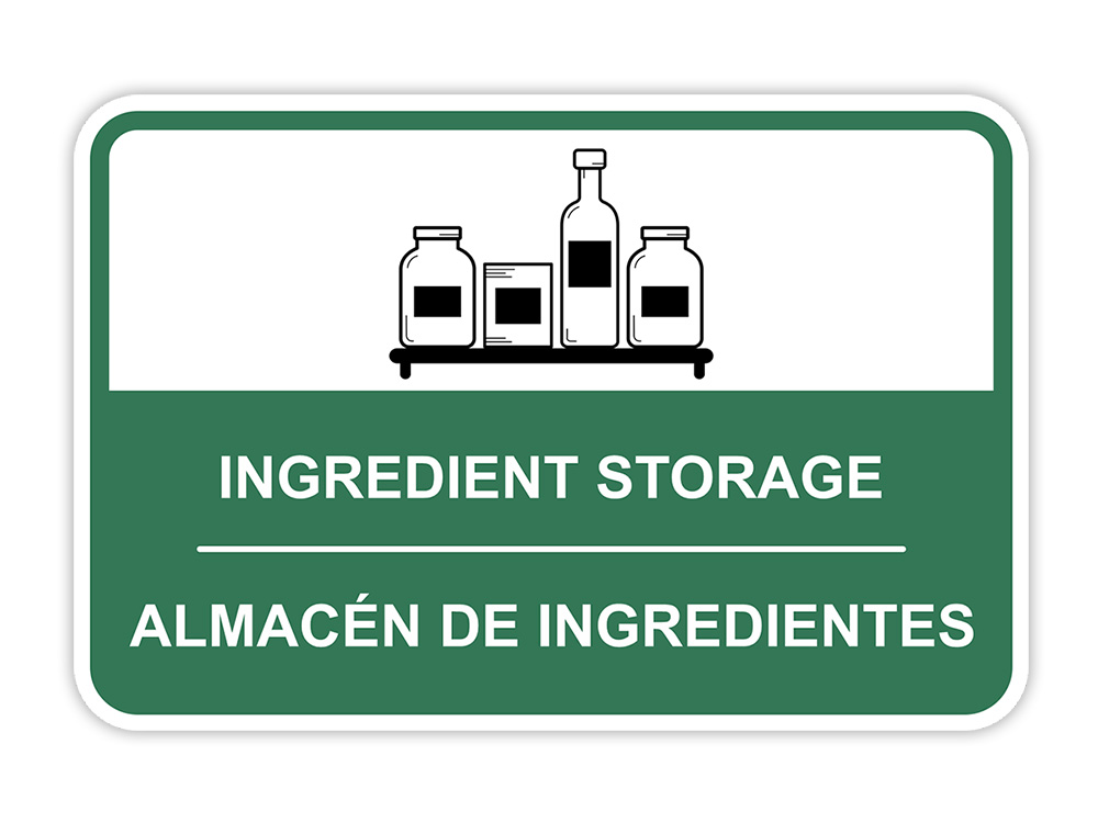 Classic Framed Plus Ingredient Storage Wall or Door Sign