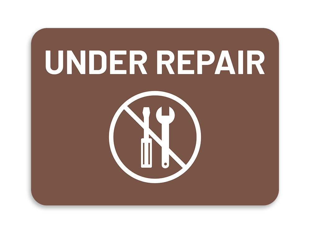 Classic Framed Plus Under Repair Door or Wall Sign | Safety and Maintenance