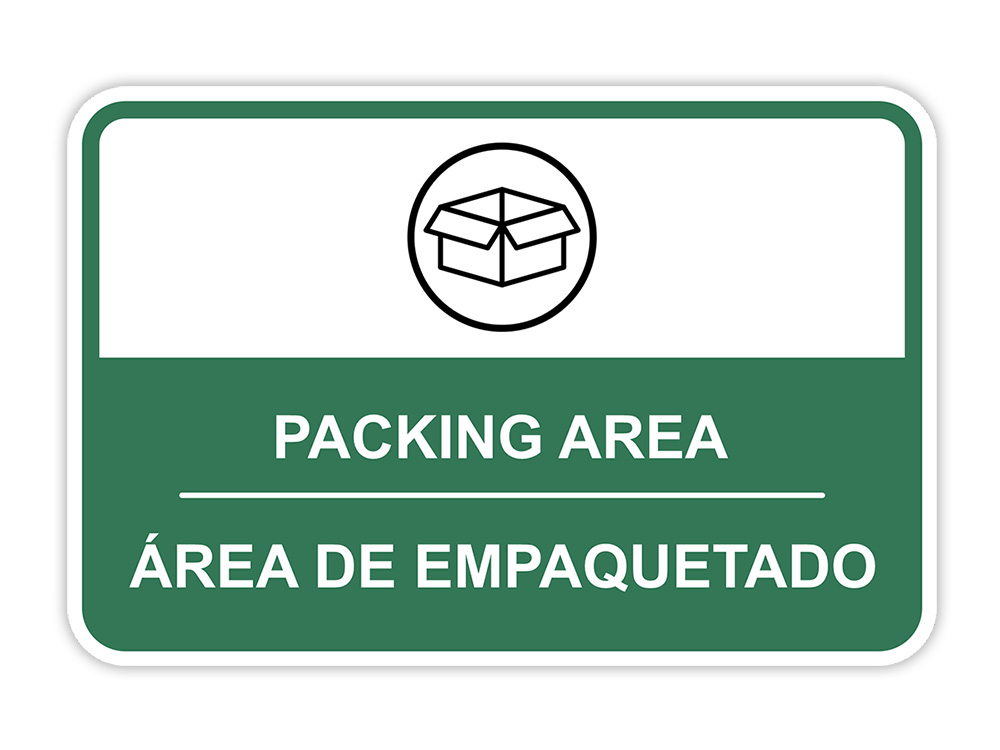 Classic Framed Plus Packing Area Wall or Door Sign