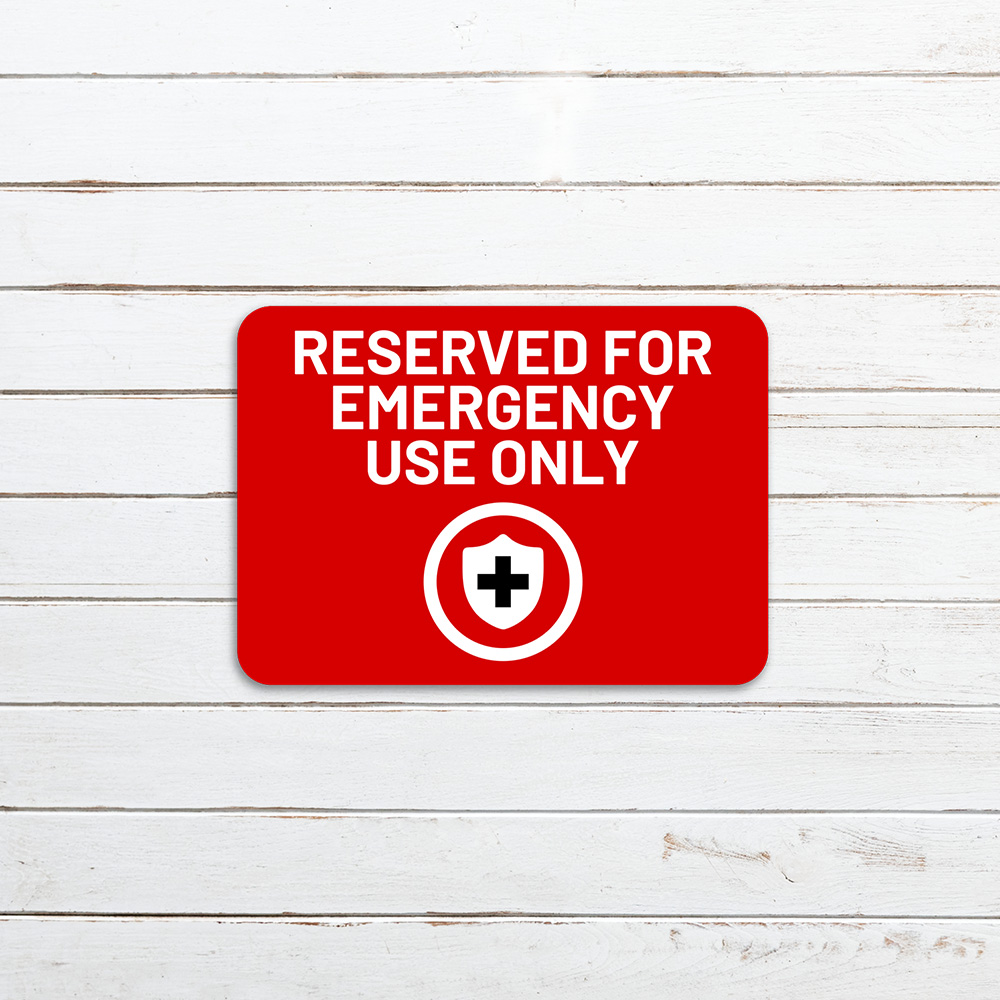 Classic Framed Plus Reserved for Emergency Use Only Door or Wall Sign