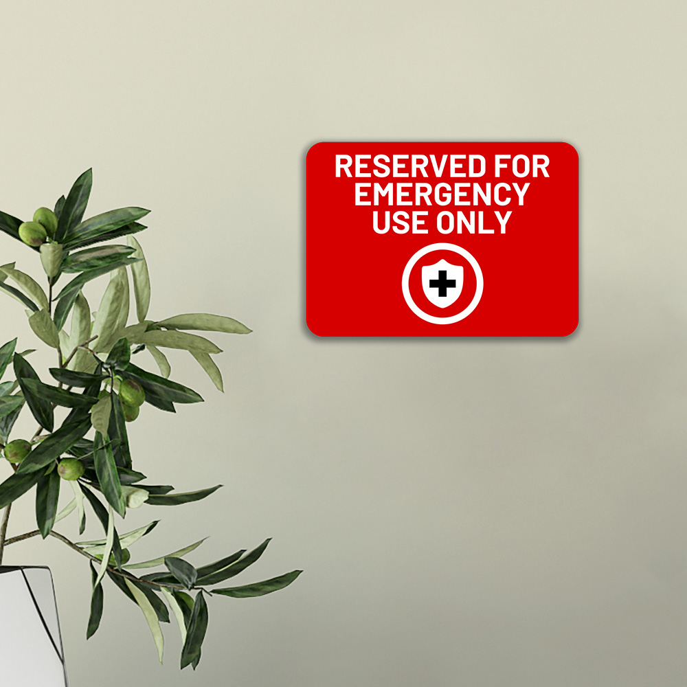 Classic Framed Plus Reserved for Emergency Use Only Door or Wall Sign