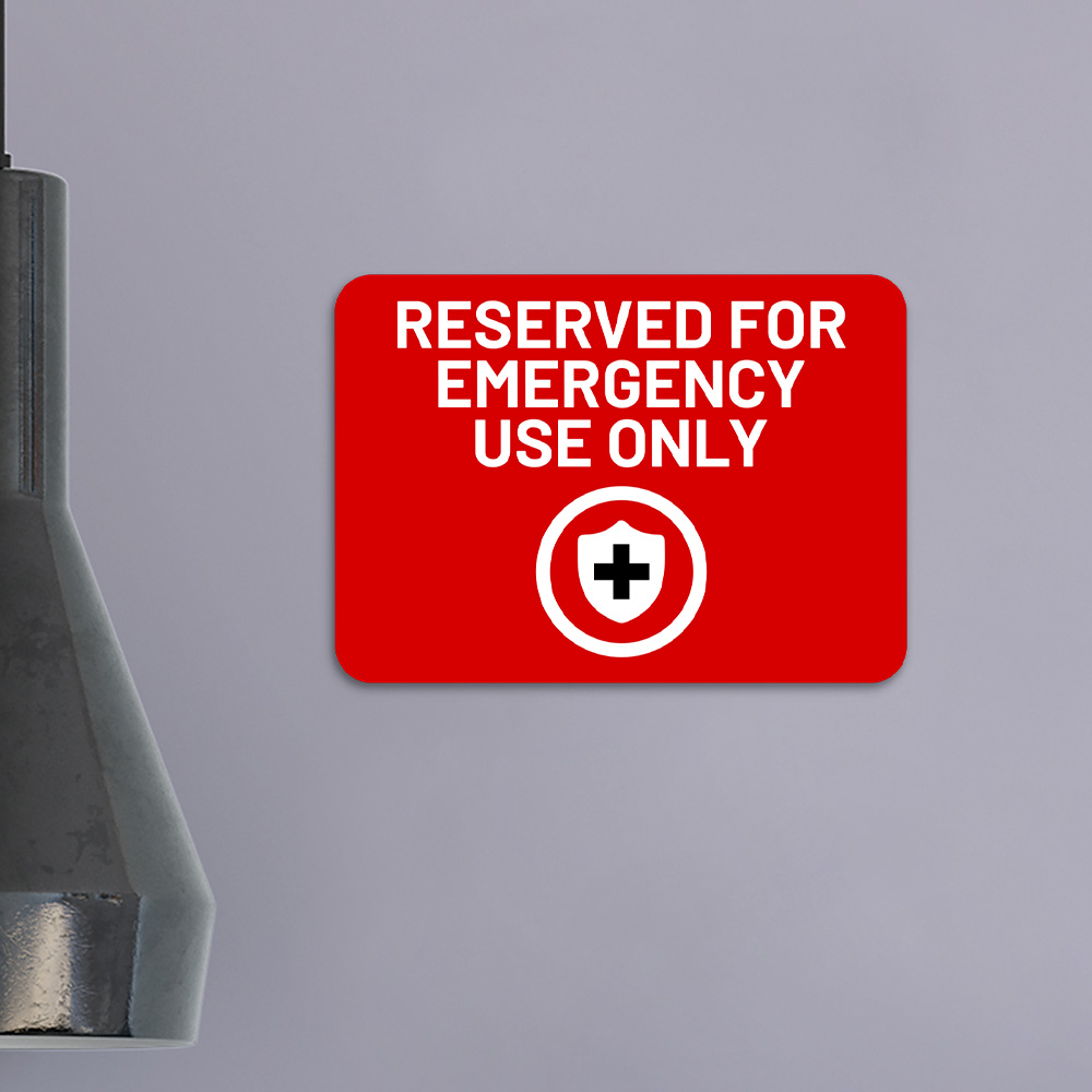 Classic Framed Plus Reserved for Emergency Use Only Door or Wall Sign