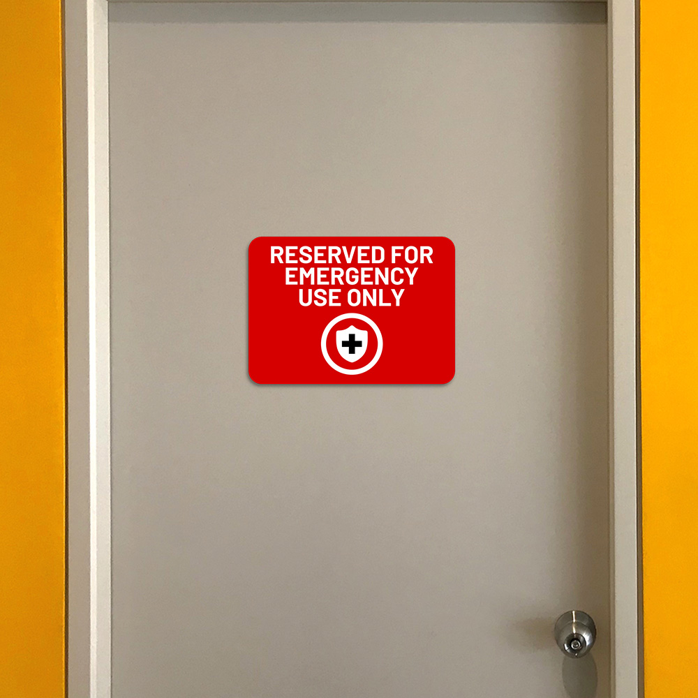 Classic Framed Plus Reserved for Emergency Use Only Door or Wall Sign