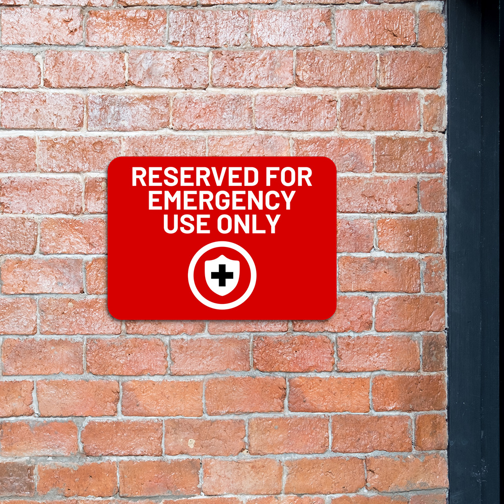 Classic Framed Plus Reserved for Emergency Use Only Door or Wall Sign