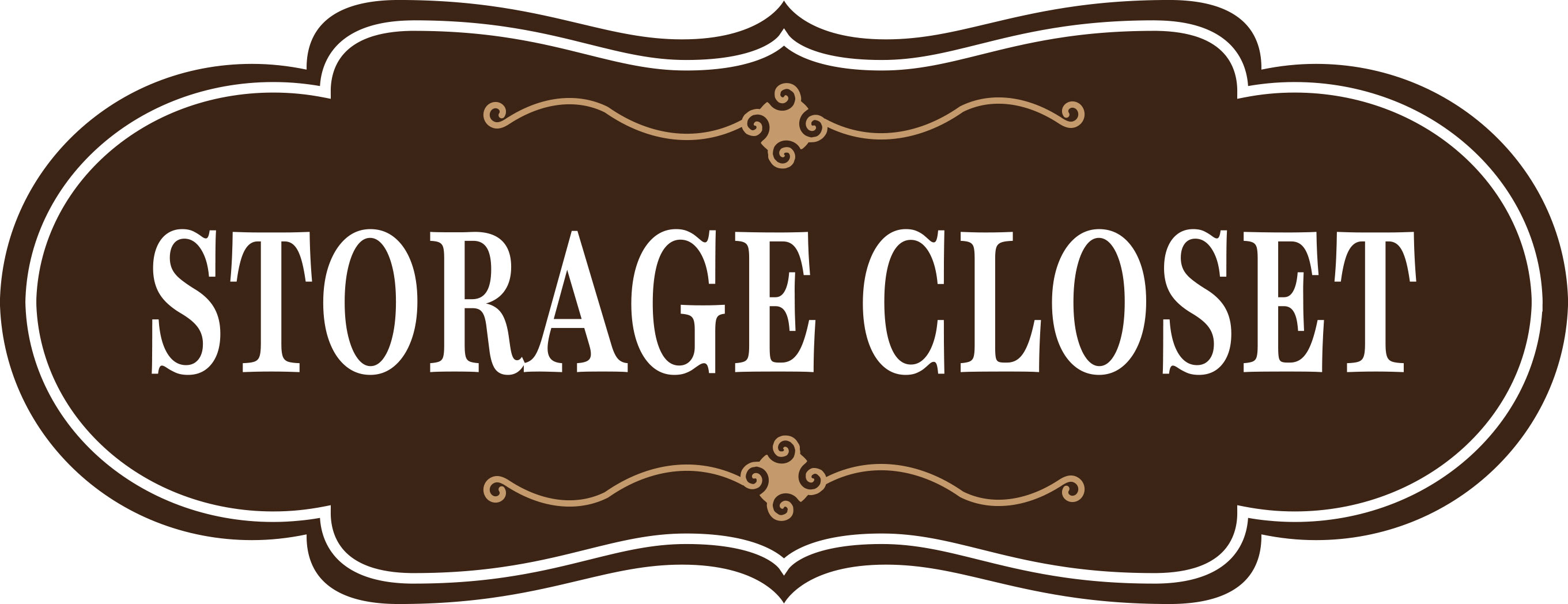 Designer Plus Storage Closet Wall or Door Sign | Business and Workplace Signage