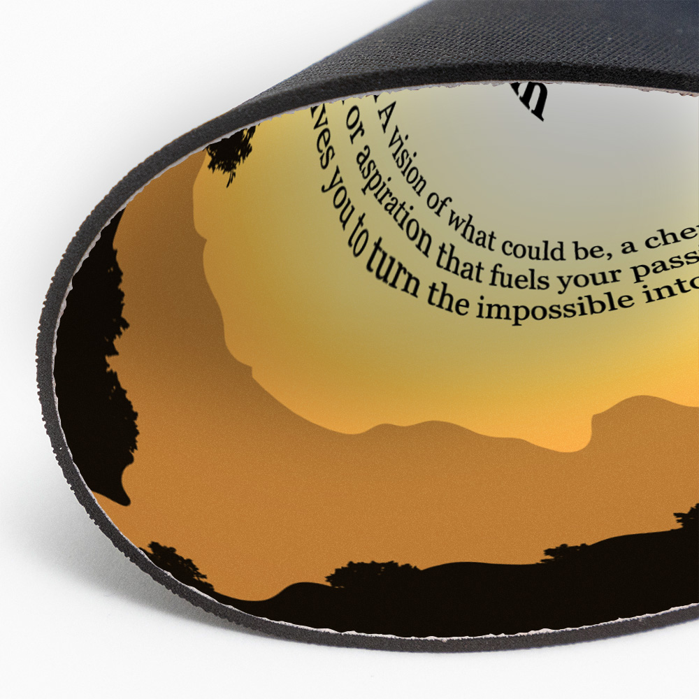 Definitions Designs Inspirational Mouse Pad Circle Yellow Background (8 x 8")