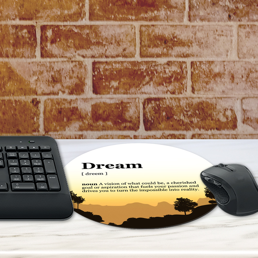 Definitions Designs Inspirational Mouse Pad Circle Yellow Background (8 x 8")